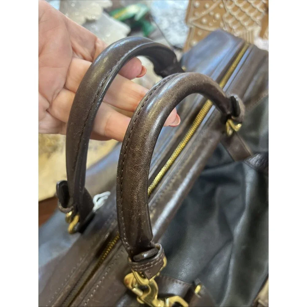 Mayacama Leather And Canvas Weekender Travel Duffel Bag Brown And Black